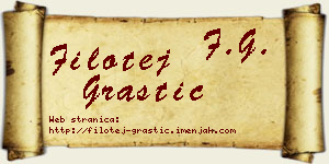 Filotej Grastić vizit kartica